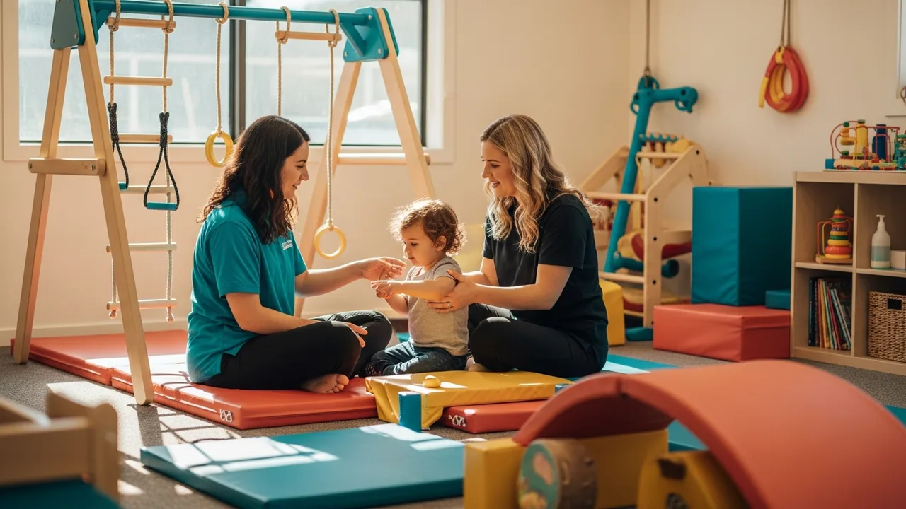 Fictional paediatric occupational therapy clinic scene for Cleveland, QLD